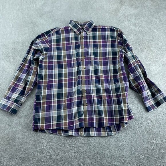Jos. A. Bank XL Travelers Collection Plaid Button-Down Shirt 100% Cotton 4502 - Picture 1 of 7